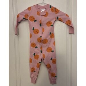 Hanna Andersson Baby Sleeper Zip Pink With Oranges 18-24 Months 80cm